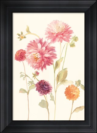 Framed Watercolor Flowers VI Print
