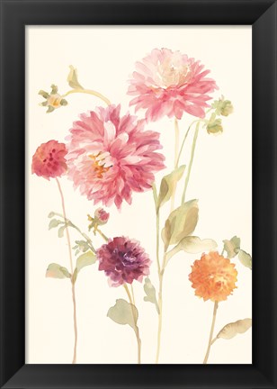 Framed Watercolor Flowers VI Print