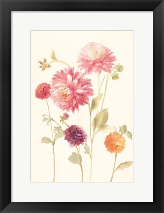 Framed Watercolor Flowers VI Print