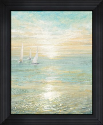 Framed Sunrise Sailboats I Print