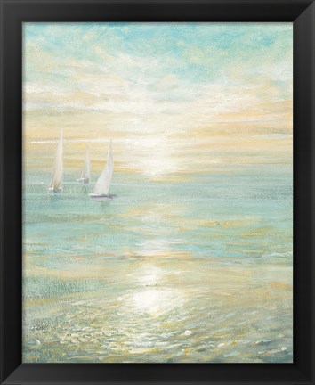 Framed Sunrise Sailboats I Print