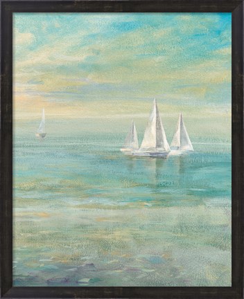 Framed Sunrise Sailboats II Print