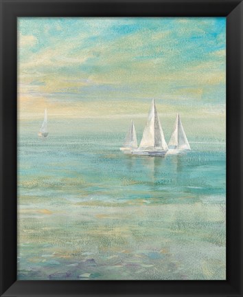 Framed Sunrise Sailboats II Print