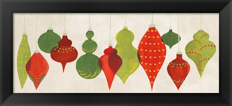 Framed Festive Decorations Ornaments Print