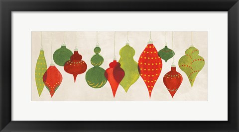 Framed Festive Decorations Ornaments Print