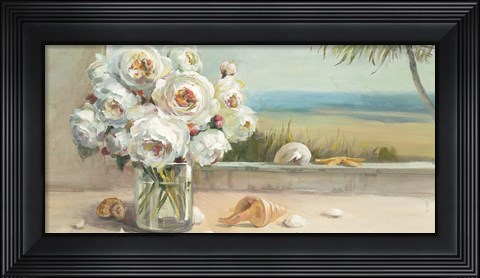 Framed Coastal Roses Crop Print