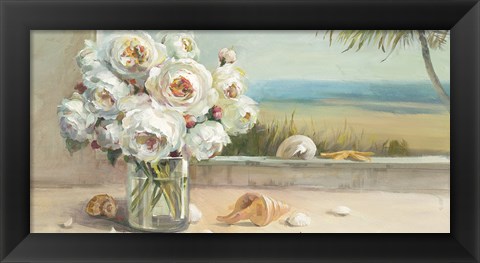 Framed Coastal Roses Crop Print