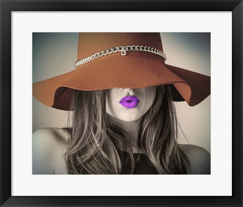 Framed Vintage Fashion - Brown Hat Print