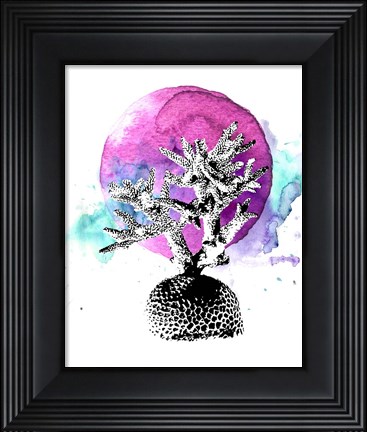 Framed Coral with Pink Splash Print