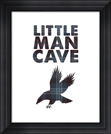 Framed Little Man Cave - Eagle Blue Plaid Print