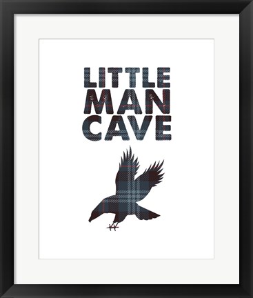 Framed Little Man Cave - Eagle Blue Plaid Print