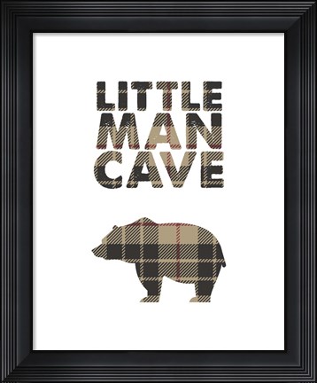 Framed Little Man Cave - Bear Tan Plaid Print