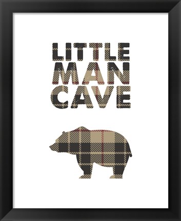 Framed Little Man Cave - Bear Tan Plaid Print