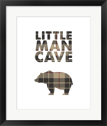 Framed Little Man Cave - Bear Tan Plaid Print