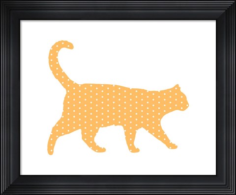 Framed Dot Pattern Cat - Orange Print