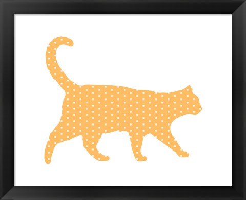 Framed Dot Pattern Cat - Orange Print