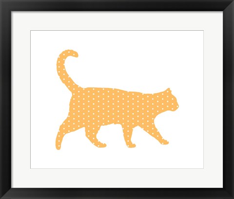 Framed Dot Pattern Cat - Orange Print