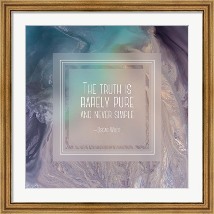 Framed Truth is Rarely Pure - Abstract Tan and Teal Print