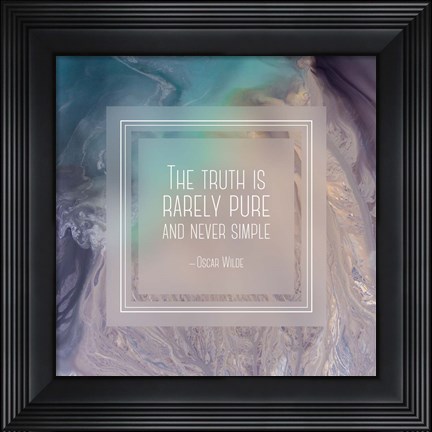 Framed Truth is Rarely Pure - Abstract Tan and Teal Print