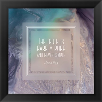 Framed Truth is Rarely Pure - Abstract Tan and Teal Print