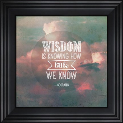 Framed Wisdom is Knowing How Little We Know - Pink Clouds Print