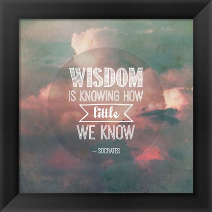 Framed Wisdom is Knowing How Little We Know - Pink Clouds Print