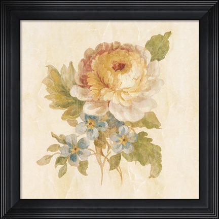 Framed Parisian Flower I on White Square Print