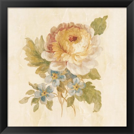 Framed Parisian Flower I on White Square Print