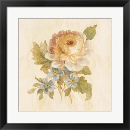 Framed Parisian Flower I on White Square Print