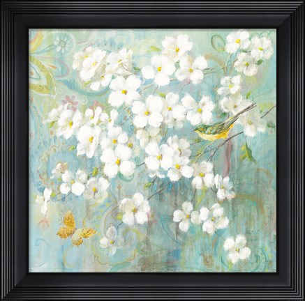 Framed Spring Dream I Butterfly and Bird Print