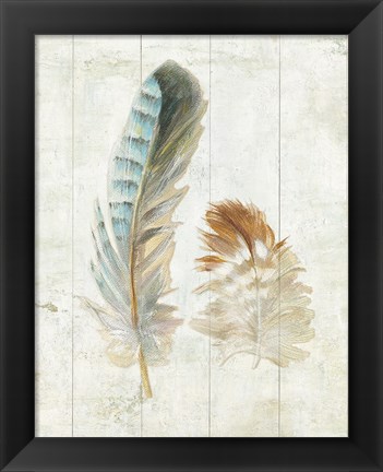 Framed Natural Flora X Bold Feathers Print