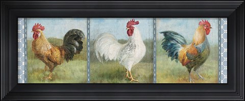 Framed Noble Roosters V Print