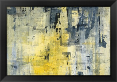 Framed Yellow and Black Background Print