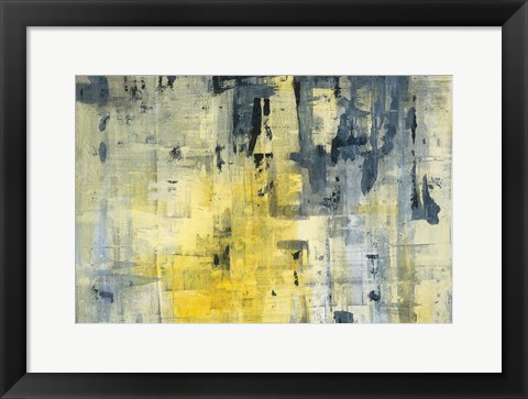 Framed Yellow and Black Background Print