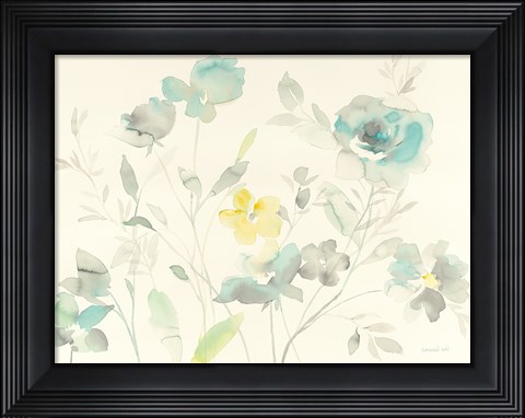 Framed Aqua Roses Print