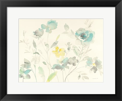 Framed Aqua Roses Print