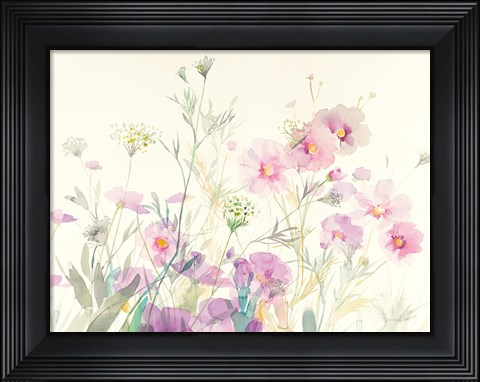 Framed Queen Annes Lace and Cosmos Print