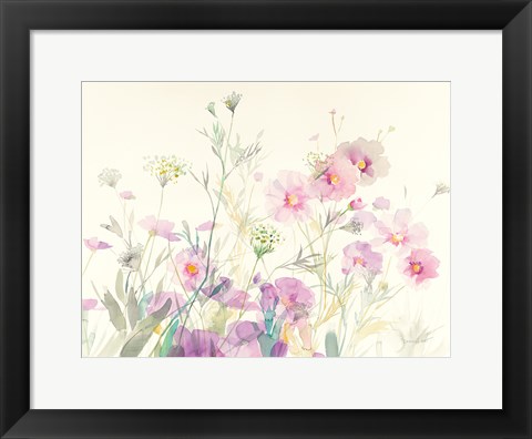 Framed Queen Annes Lace and Cosmos Print