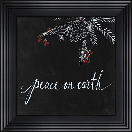 Framed Cardinal Chalkboard V Print