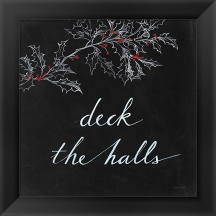 Framed Cardinal Chalkboard IV Print