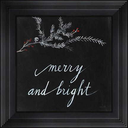 Framed Cardinal Chalkboard III Print
