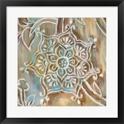 Framed Henna III Blue Print