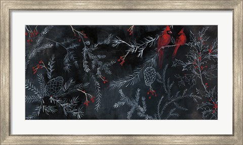 Framed Cardinal Chalkboard Print