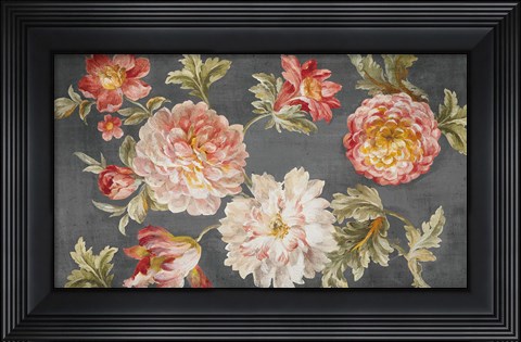 Framed Mixed Floral Charcoal Print