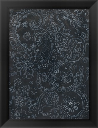 Framed Paisley Swirl Print