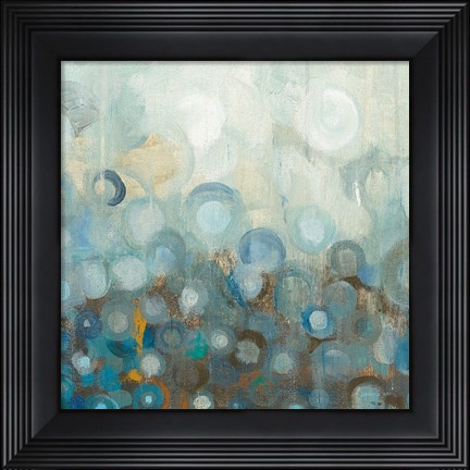 Framed Blue and Bronze Dots VIII Print