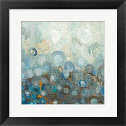 Framed Blue and Bronze Dots VIII Print