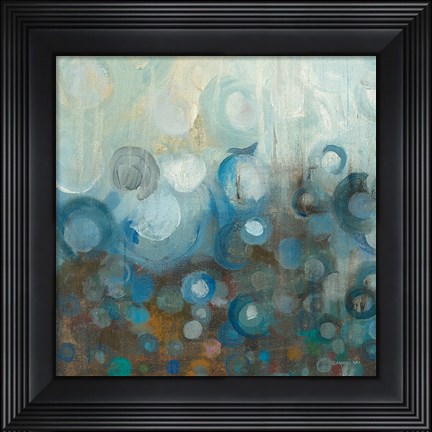 Framed Blue and Bronze Dots VII Print