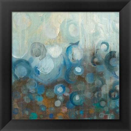 Framed Blue and Bronze Dots VII Print