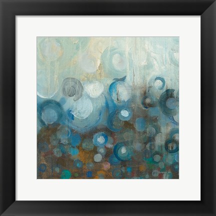 Framed Blue and Bronze Dots VII Print